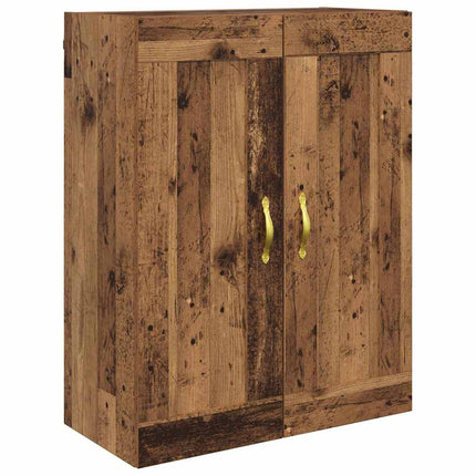 Väggmonterat skåp 2 pcs Gammalt trä 69,5 x 34 x 90 cm