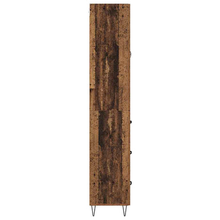 Skåp med låda Gammalt trä 69,5 x 34 x 90 cm Konstruerat trä