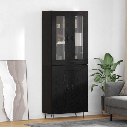 Skåp Svart Ek 69,5 x 34 x 90 cm Konstruerat trä