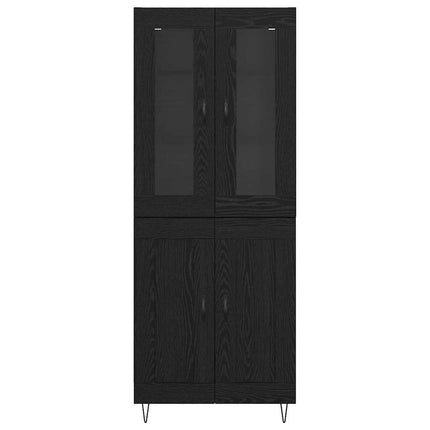 Skåp Svart Ek 69,5 x 34 x 90 cm Konstruerat trä