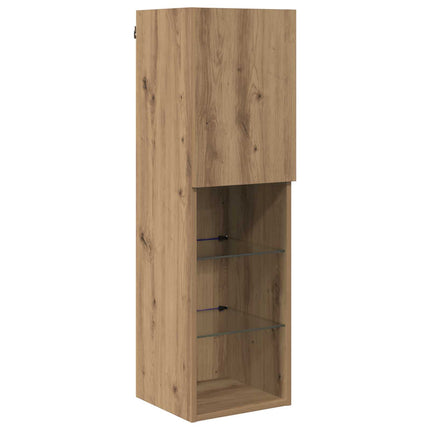 TV väggskåp set Väggmonterad 7 pcs Artisan Ek Konstruerat trä