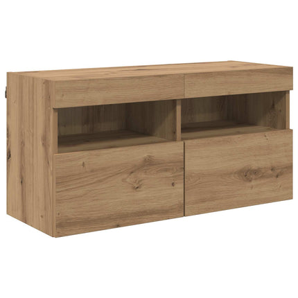 TV väggskåp set Väggmonterad 7 pcs Artisan Ek Konstruerat trä