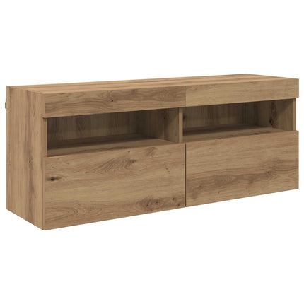 TV väggskåp set Väggmonterad 7 pcs Artisan Ek Konstruerat trä