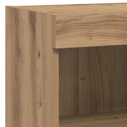 TV-väggskåp med LED -remsljus 4 pcs Artisan Ek Konstruerat trä