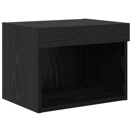 TV-väggenheter med LED 5 pcs 40,5 x 30 x 102 cm Svart Ek