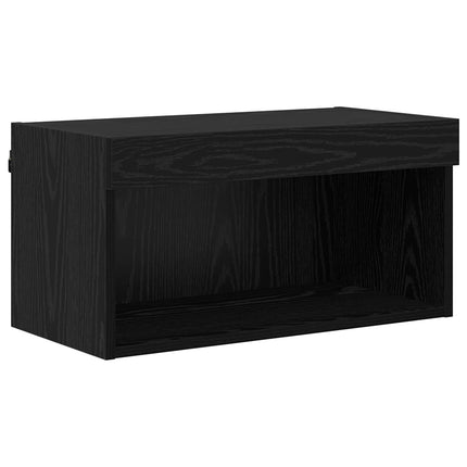 TV-väggenheter med LED med led 5 pcs Svart Ek 80 x 30 x 40 cm
