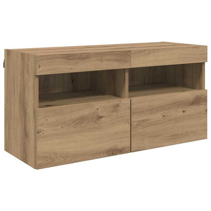 TV-väggenheter med LED 5 pcs Artisan Ek 40,5 x 30 x 90 cm
