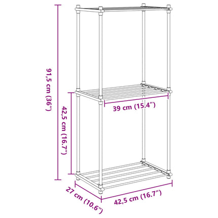 Tubular Shelf med lagring Vit 42,5 x 27 x 91,5 cm Aluminium