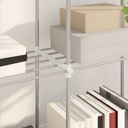 Tubular Shelf med lagring Vit 86 x 27 x 90 cm Aluminium