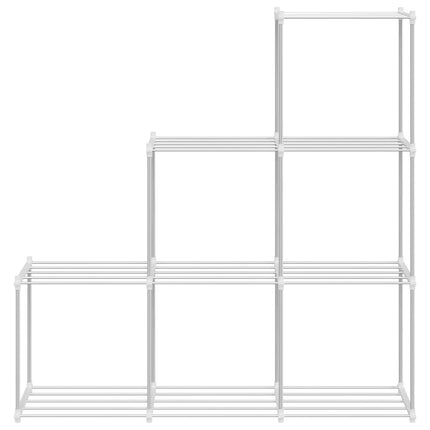 Tubular Shelf med lagring Vit 129 x 27 x 132 cm Aluminium