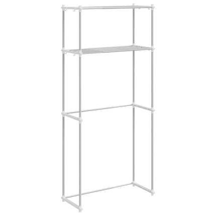 Tvättmaskins hylla med lagring Vit 70 x 27 x 136 cm Aluminium