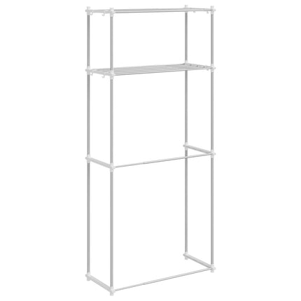Tvättmaskins hylla med lagring Vit 70 x 27 x 136 cm Aluminium