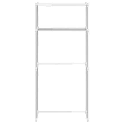 Tvättmaskins hylla med lagring Vit 70 x 27 x 136 cm Aluminium