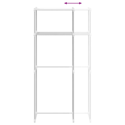 Tvättmaskins hylla med lagring Vit 70 x 27 x 136 cm Aluminium