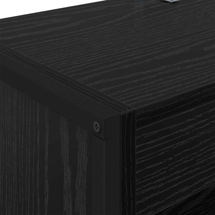 Bokskåp 2 pcs Svart Ek 60 x 30 x 189,5 cm Konstruerat trä
