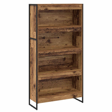 Bokskåp 80 x 30 x 155 cm Konstruerat trä Gammalt trä