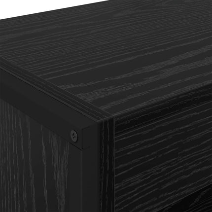 Bokskåp 2 pcs Svart Ek 80 x 30 x 189,5 cm Konstruerat trä