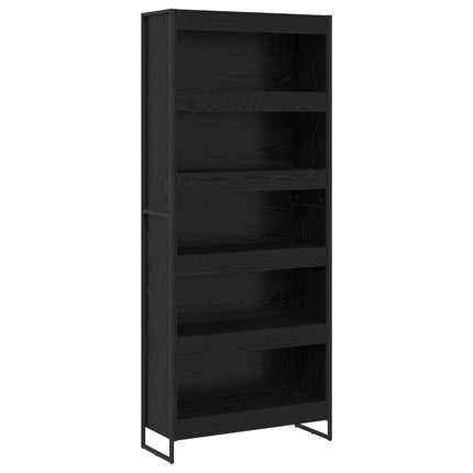 Bokskåp 2 pcs Svart Ek 80 x 30 x 189,5 cm Konstruerat trä