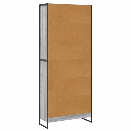 Bokskåp 2 pcs Grå Sonoma 80 x 30 x 189,5 cm Konstruerat trä