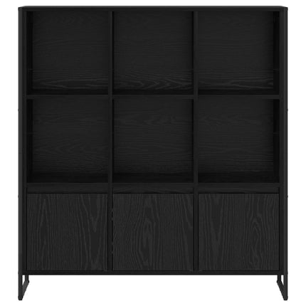 Bokskåp 2 pcs Svart Ek 99,5 x 30 x 108 cm Konstruerat trä