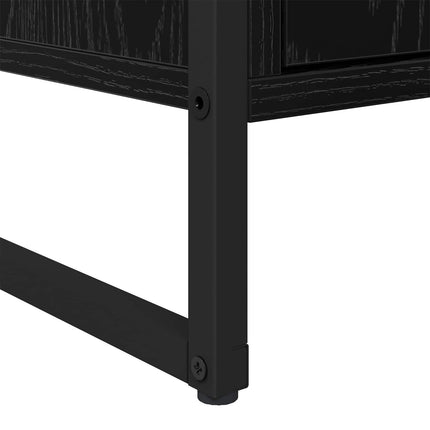 Sideboard Svart Ek 81 x 36 x 150.5 cm Konstruerat trä