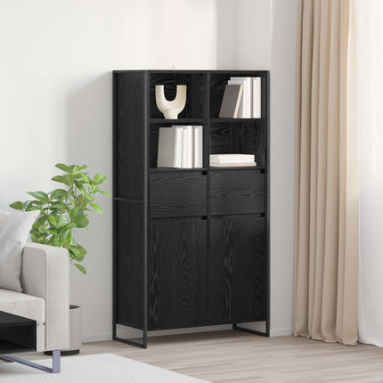Sideboard Svart Ek 81 x 36 x 150.5 cm Konstruerat trä