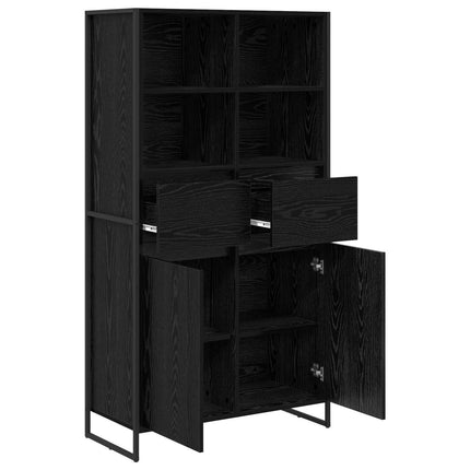 Sideboard Svart Ek 81 x 36 x 150.5 cm Konstruerat trä