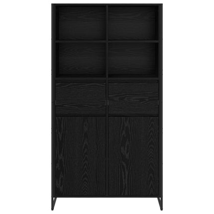 Sideboard Svart Ek 81 x 36 x 150.5 cm Konstruerat trä