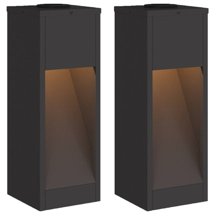 Solcell LED-vägbelysning 2 st Varmvit 18 x 18 x 50 cm
