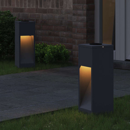 Solcell LED-vägbelysning 2 st Varmvit 18 x 18 x 50 cm