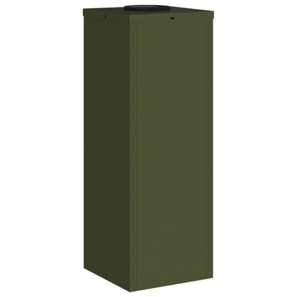 Solcell LED-vägbelysning 2 pcs Olivgrön Kallvalsat stål