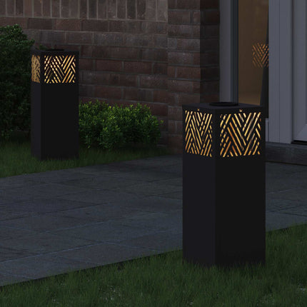 Solar LED Stig Ljus 2 st Varmvit 18 x 18 x 50 cm