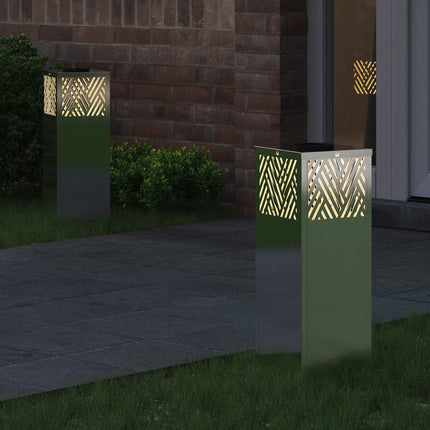 Solar LED Stig Ljus 2 pcs Silver Rostfritt stål