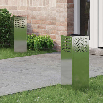 Solar LED Stig Ljus 2 pcs Silver Galvaniserad