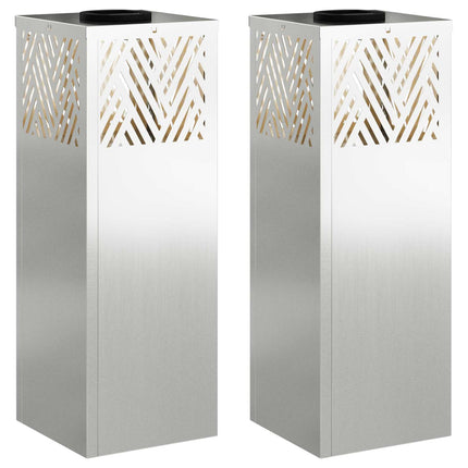 Solar LED Stig Ljus 2 pcs Silver Galvaniserad