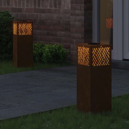 Solar LED Stig Ljus 2 st Varmvit 18 x 18 x 50 cm
