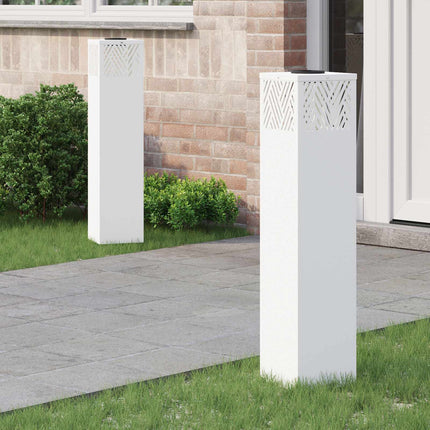 Solar LED Stig Ljus 2 pcs Vit Kallvalsat stål