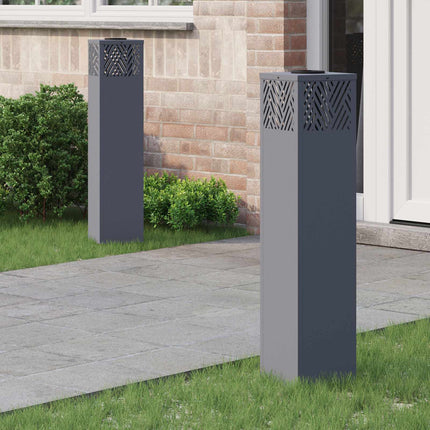 Solar LED Stig Ljus 2 pcs Antracit Kallvalsat stål