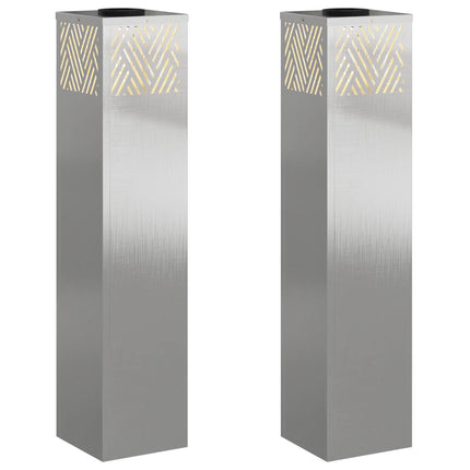 Solar LED Stig Ljus 2 pcs Silver Rostfritt stål