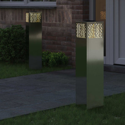 Solar LED Stig Ljus 2 pcs Silver Galvaniserad
