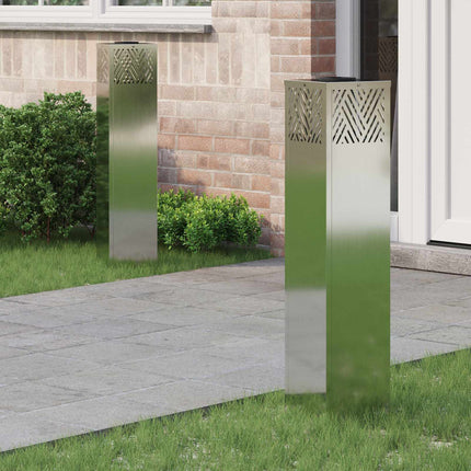 Solar LED Stig Ljus 2 pcs Silver Galvaniserad