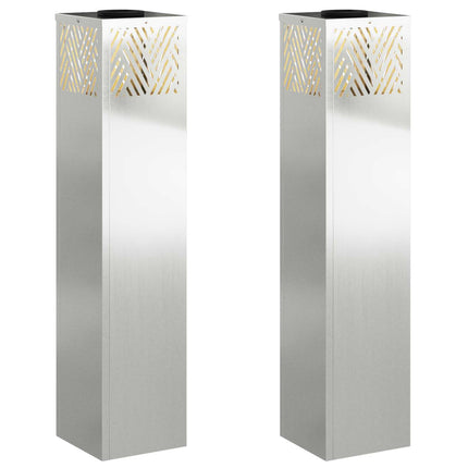 Solar LED Stig Ljus 2 pcs Silver Galvaniserad