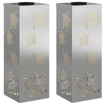 Solar LED Stig Ljus 2 pcs Silver Rostfritt stål