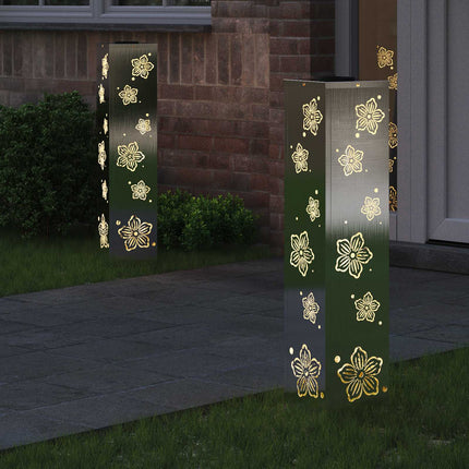 Solar LED Stig Ljus 2 pcs Silver Rostfritt stål
