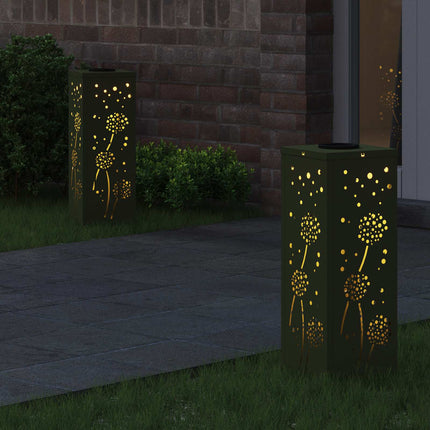 Solar LED Stig Ljus 2 st Varmvit 18 x 18 x 50 cm