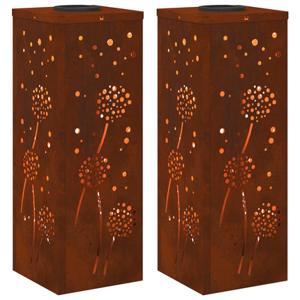 Solar LED Stig Ljus 2 st Varmvit 18 x 18 x 50 cm
