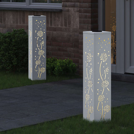 Solar LED Stig Ljus 2 st Varmvit 18 x 18 x 80 cm