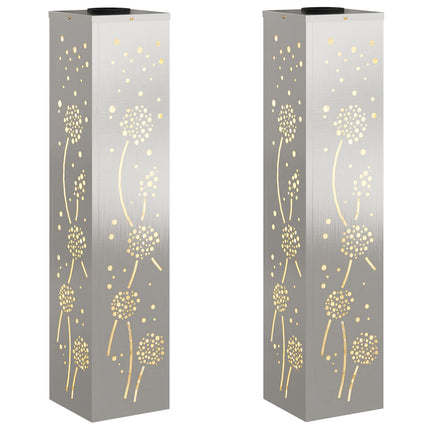 Solar LED Stig Ljus 2 pcs Silver Rostfritt stål