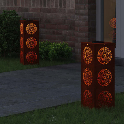 Solar LED Stig Ljus 2 st Varmvit 18 x 18 x 50 cm