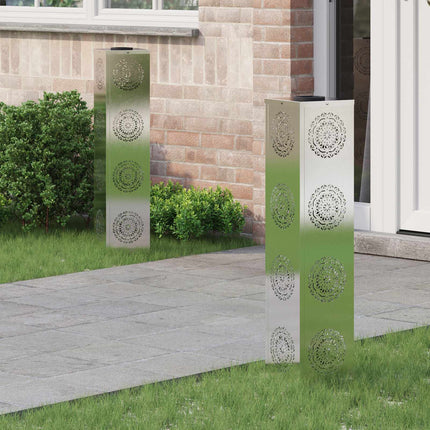 Solar LED Stig Ljus 2 pcs Silver Rostfritt stål